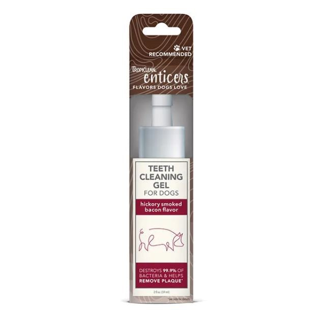 TROPICLEAN DOG ENTICERS TEETH CLEANING GEL HICKORY SMOKED BACON 59ML