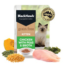 BLACK HAWK KITTEN WET FOOD GRAIN FREE CHICKEN WITH PEAS 85G