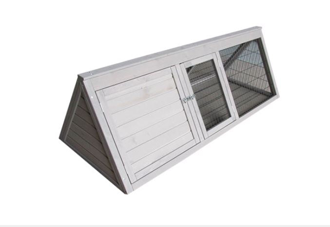 RABBIT HUTCH A FRAME WOOD W/BASE GREY 152x61x52cm
