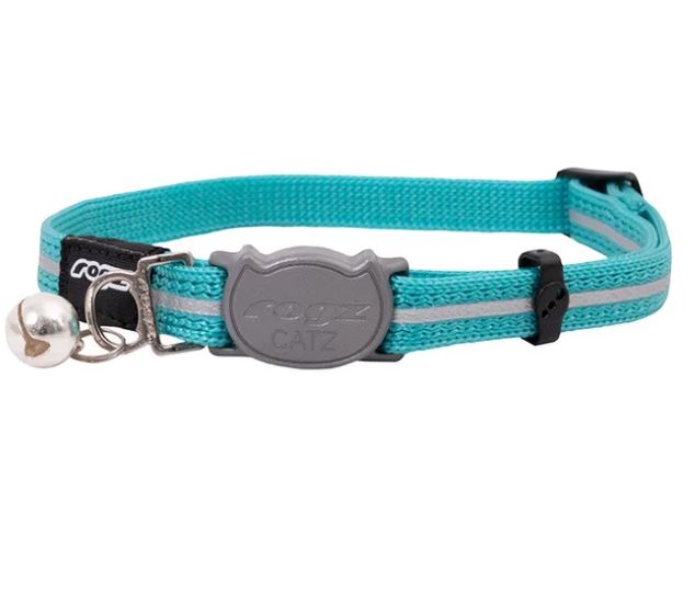 ROGZ ALLEYCAT SAFELOC COLLAR TEAL [Sz:Extra Small]