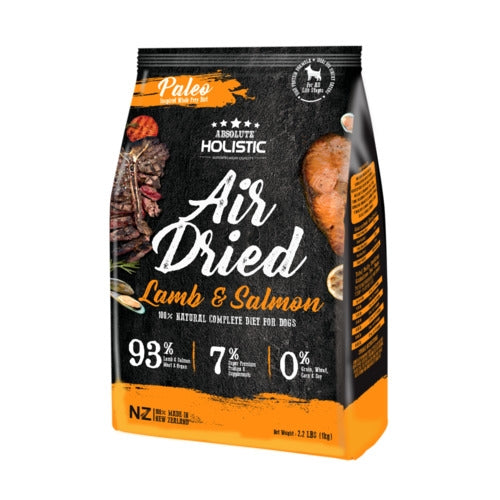 ABSOLUTE HOLISTIC AIR DRIED DOG FOOD LAMB AND SALMON 1KG