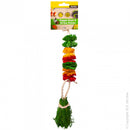 PET ONE VEGGIE ROPE & STRAW CHEW HANGING POM POMS