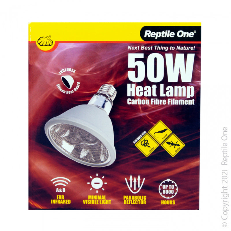 REPTILE ONE FAR INFRARED HEAT LAMP CARBON FIBRE FILAMENT [Sz:50W]