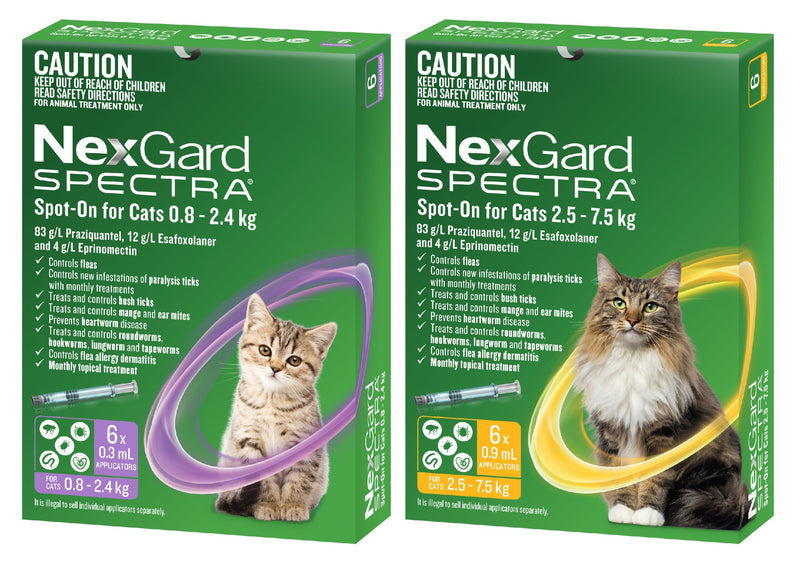 NEXGARD SPECTRA CAT 0.8KG - 2.4KG 3PK