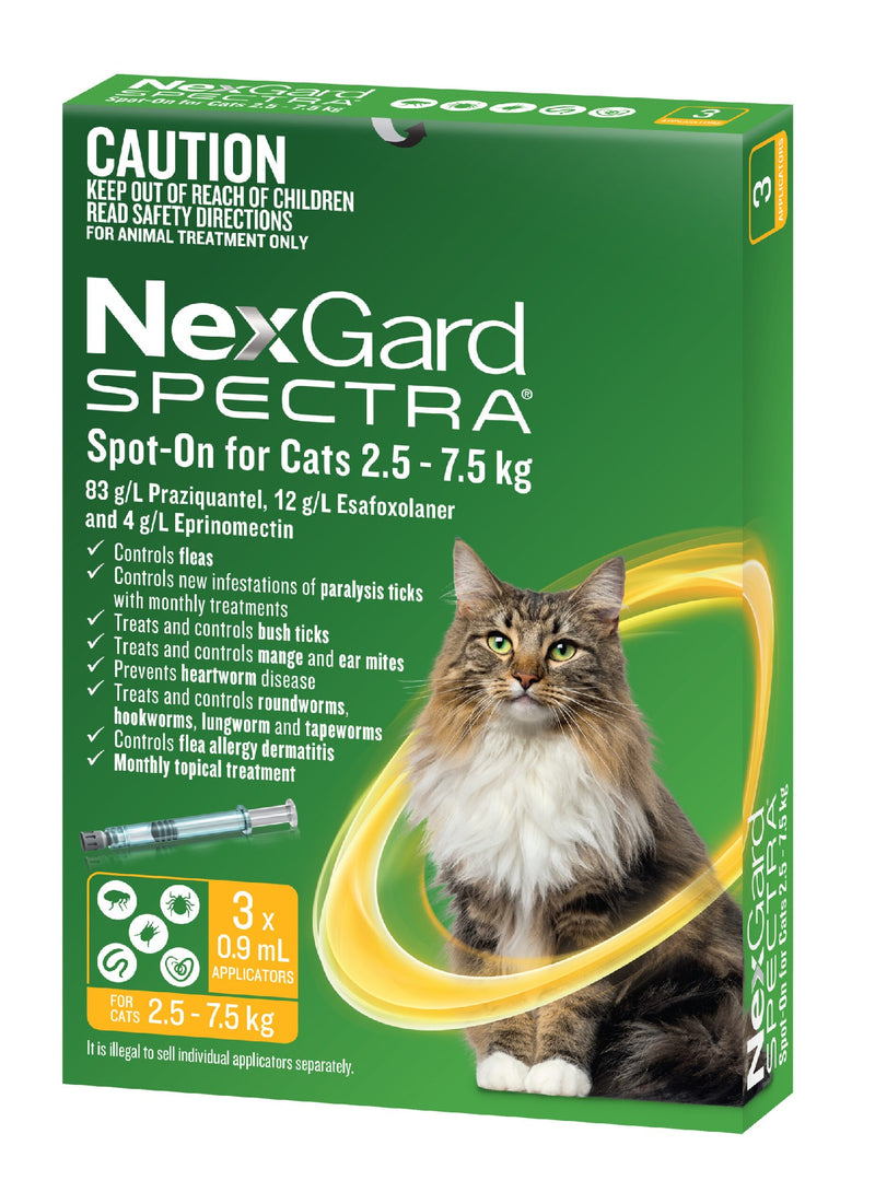 NEXGARD SPECTRA CAT 2.5KG - 7.5KG 3PK