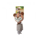 MIGHTY CHOMP SAFARI COFFEE WOOD CHEETAH WITH ROPE 25CM
