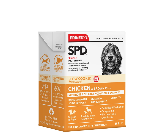 PRIME100 SLOW COOKED CHICKEN AND BROWN RICE 354G [Ptn:Chicken & Brown Rice]