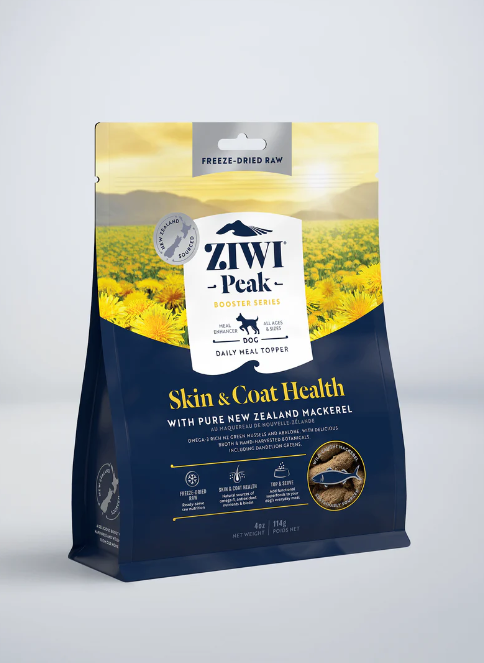 ZIWI PEAK DOG SKIN AND COAT HEALTH FREEZE DRIED WITH NEW ZEALAND MACKEREL SUPERBOOST114GM