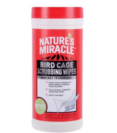 NATURES MIRACLE BIRD CAGE SCRUB WIPES