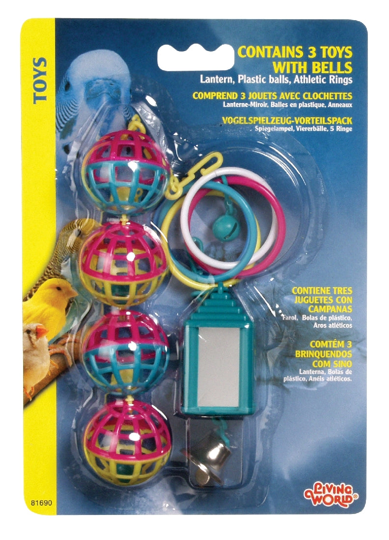 BIRD TOY VALUE PACK 3 TOYS WITH BELLS