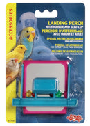 LIVING WORLD LANDING PERCH WITH MIRROR & SEED CUP