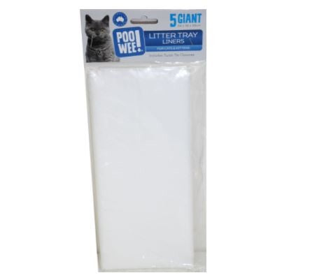 POOWEE LITTER TRAY LINERS GIANT 5 PACK