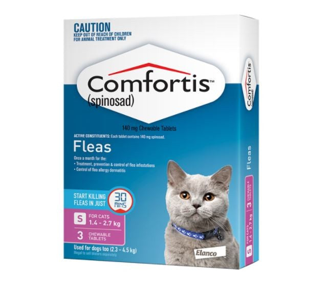 COMFORTIS CHEWABLE FLEA TABLETS FOR CATS 1.4-2.7KG 3PK