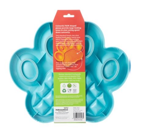 PAW 2-IN-1 SLOW FEEDER PAW AND PAD BLUE