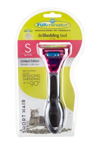 FURMINATOR SMALL SHORT HAIR CAT METALLIC PINK