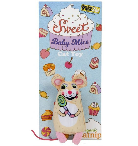 FUZZU SWEET BABY MICE CAT TOY LOLLI MOUSE