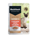 BLACK HAWK CAT MATURE WET FOOD GRAIN FREE CHICKEN WITH SALMON 85G