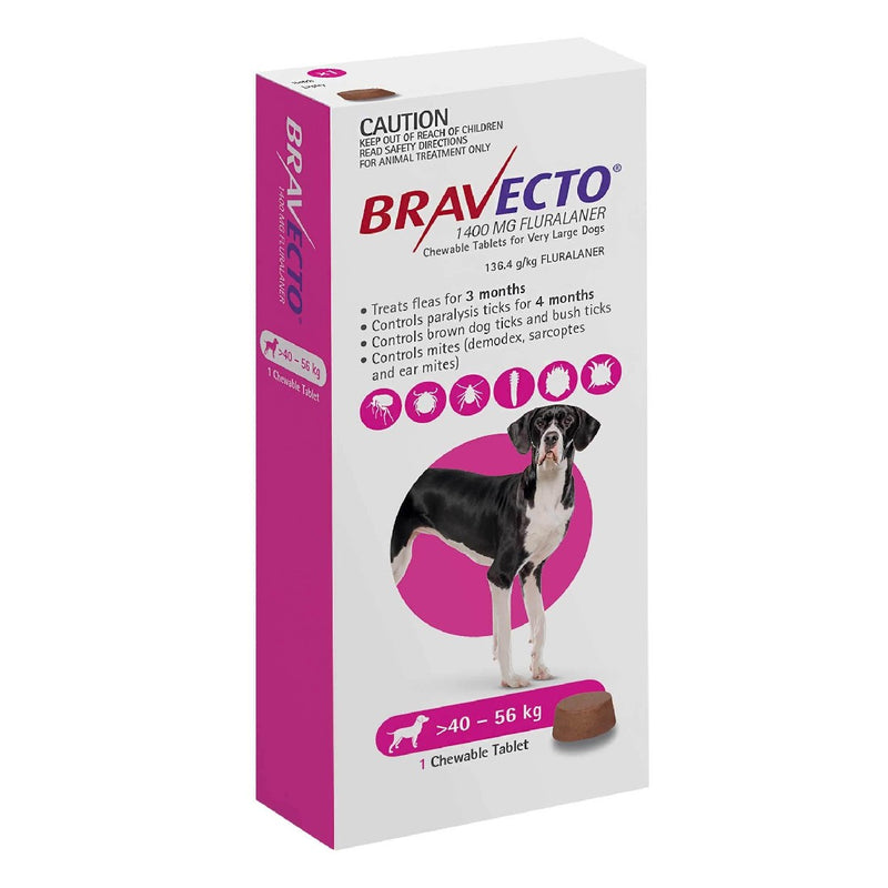 BRAVECTO DOG 40-56KG 1 CHEWABLE TABLET
