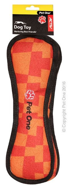 DOG TOY ACTIV TUFF SQUEAKY BONE ORANGE