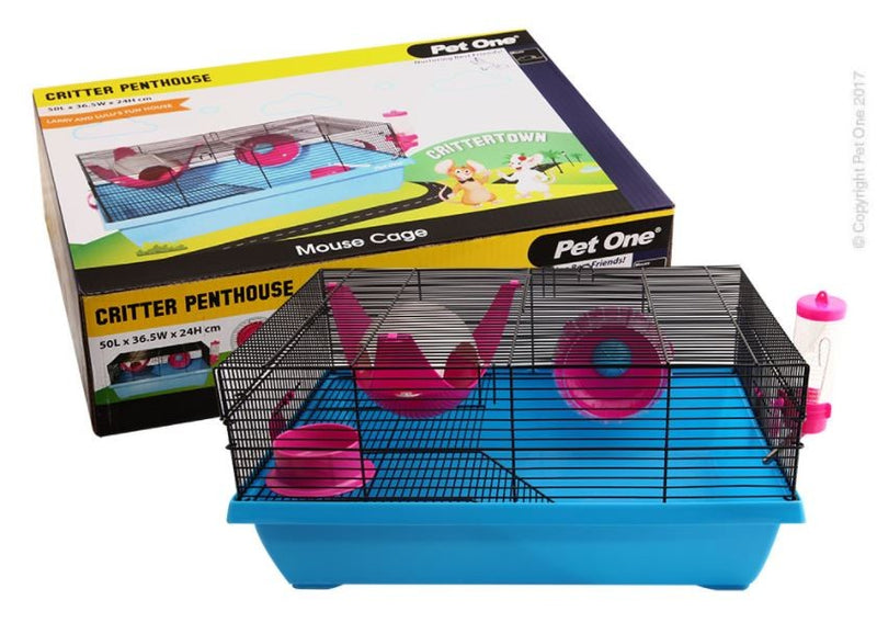 PET ONE CRITTER PENTHOUSE MOUSE WIRE CAGE