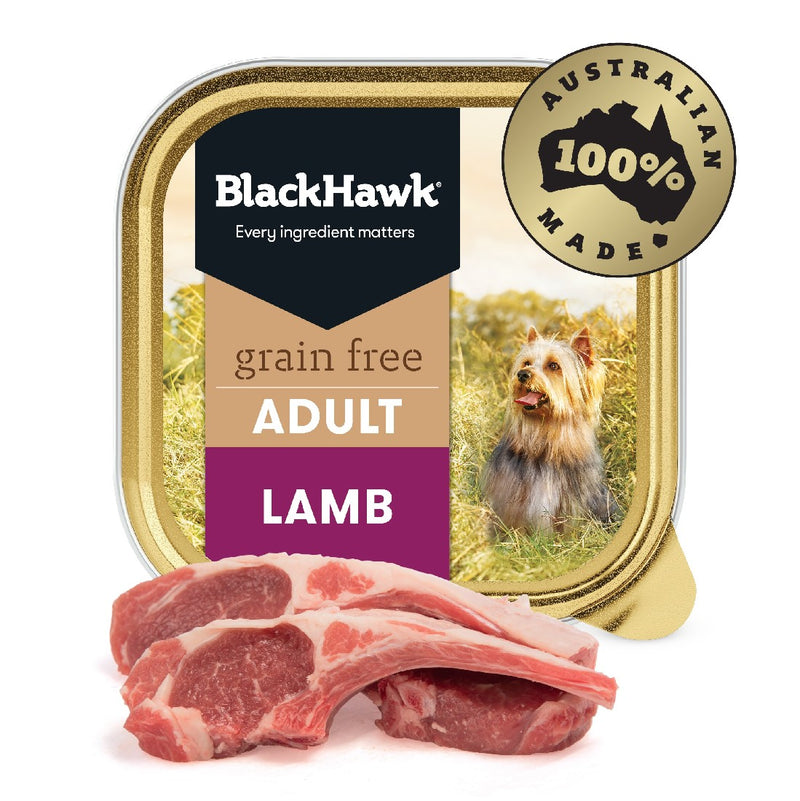 BLACK HAWK DOG WET FOOD GRAIN FREE LAMB 100G