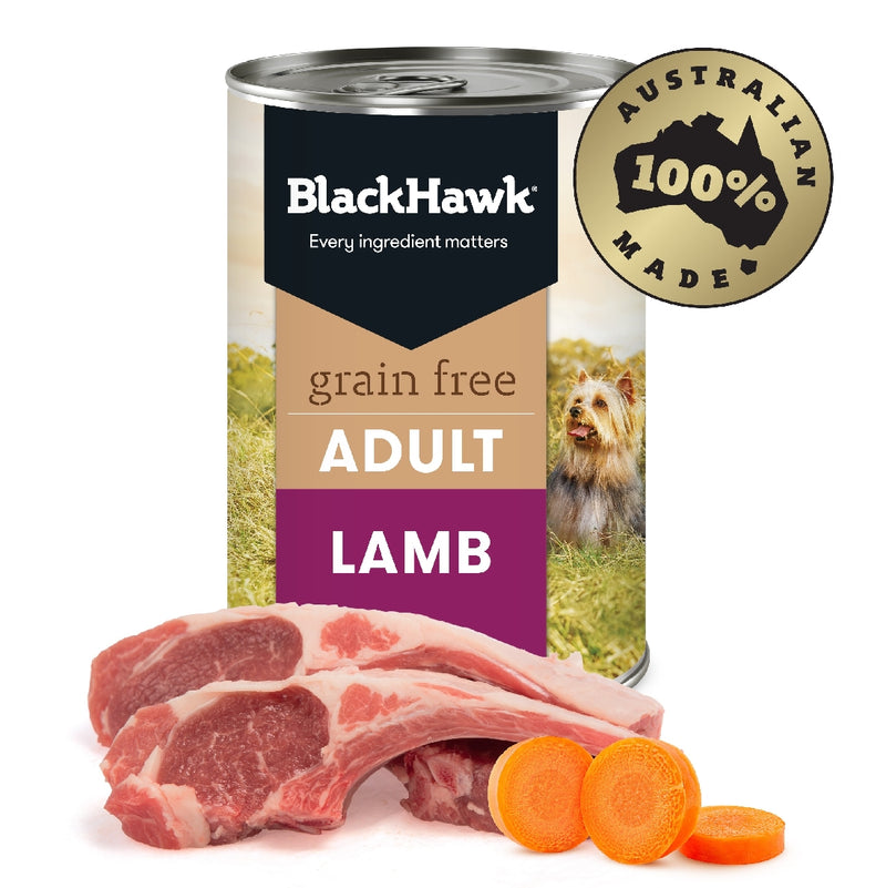 BLACK HAWK DOG WET FOOD GRAIN FREE LAMB 400G