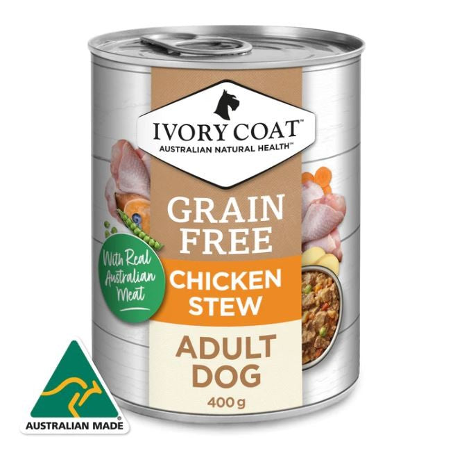 IVORY COAT TINNED FOOD GRAIN FREE CHICKEN STEW 400G